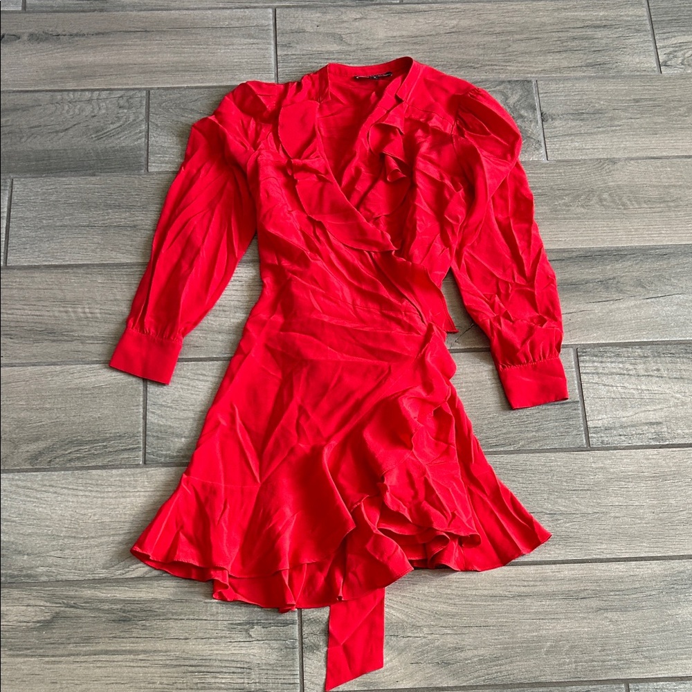 INTERMIX Vibrant Red Asymmetrical Dress